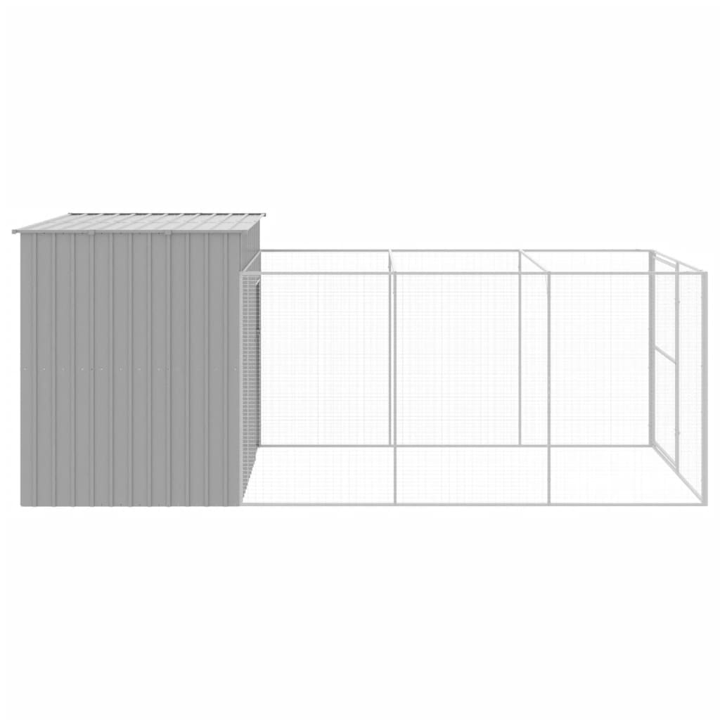 8720845917418_g_en_hd_2 vidaXL Dog House with Run Light Grey 214x457x181 cm Galvanised Steel - Image 4