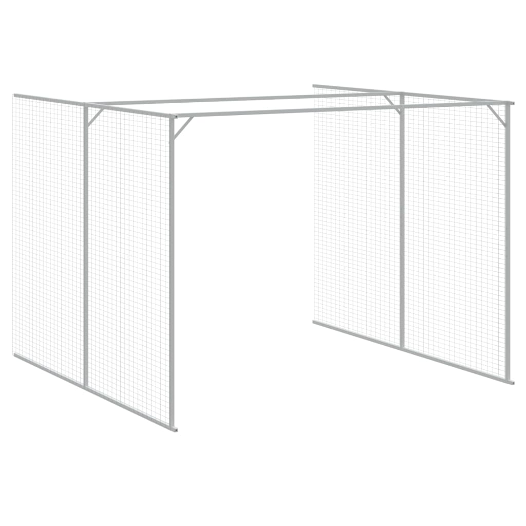 8720845917418_g_en_hd_5 vidaXL Dog House with Run Light Grey 214x457x181 cm Galvanised Steel - Image 7