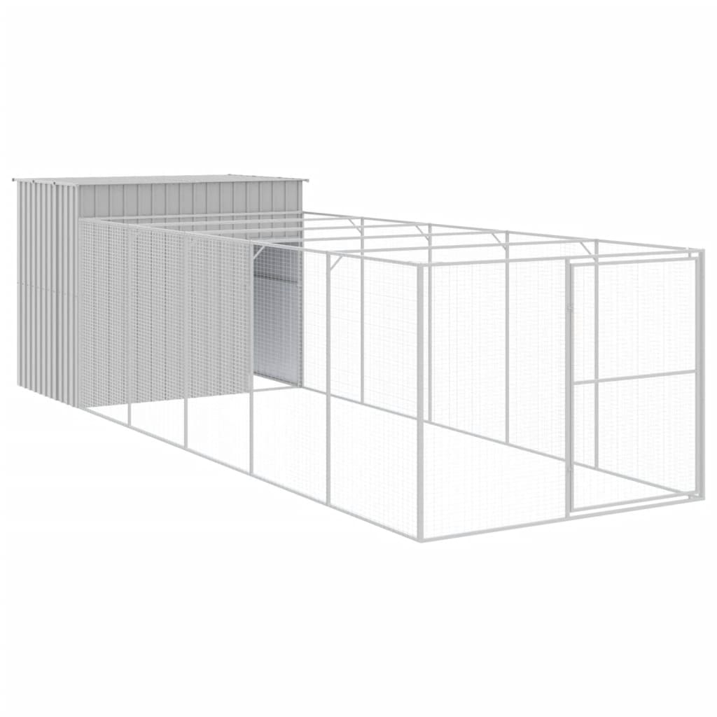 8720845917425_a_en_hd_1 vidaXL Dog House with Run Light Grey 214x661x181 cm Galvanised Steel - Image 2