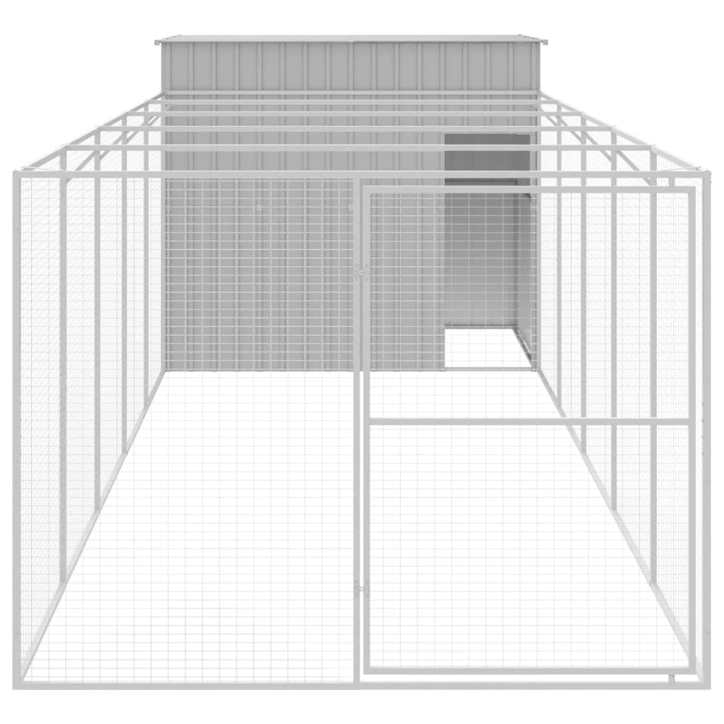 8720845917425_g_en_hd_1 vidaXL Dog House with Run Light Grey 214x661x181 cm Galvanised Steel - Image 3