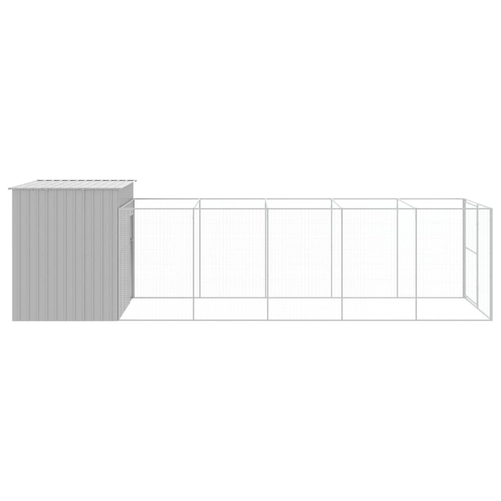 8720845917425_g_en_hd_2 vidaXL Dog House with Run Light Grey 214x661x181 cm Galvanised Steel - Image 4