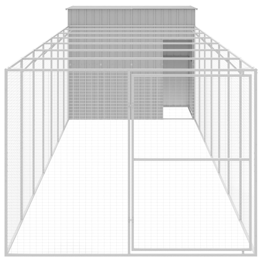 8720845917432_g_en_hd_1 vidaXL Dog House with Run Light Grey 214x865x181 cm Galvanised Steel - Image 3
