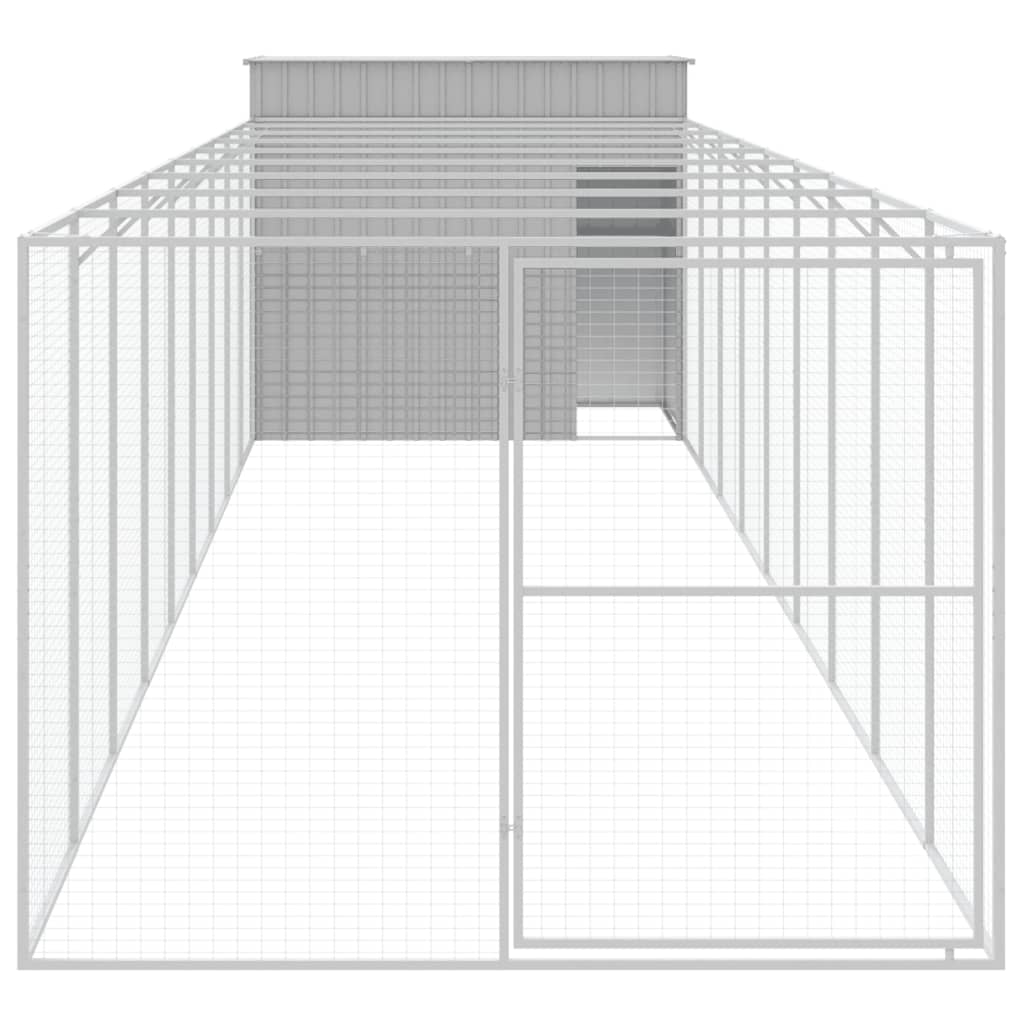 8720845917449_g_en_hd_1 vidaXL Dog House with Run Light Grey 214x1069x181 cm Galvanised Steel - Image 3