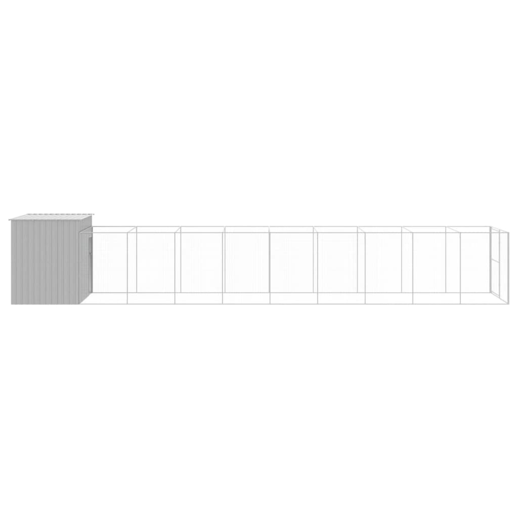 8720845917449_g_en_hd_2 vidaXL Dog House with Run Light Grey 214x1069x181 cm Galvanised Steel - Image 4