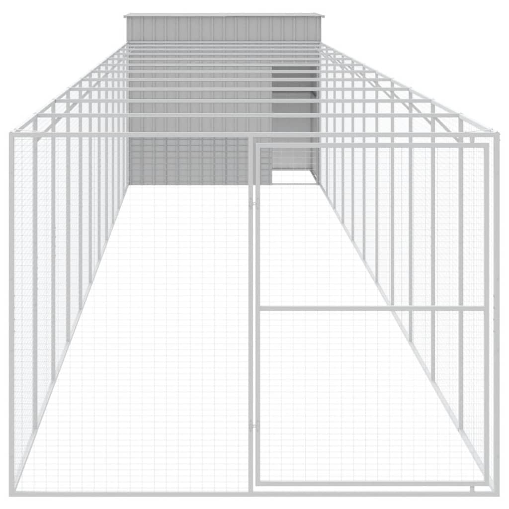 8720845917456_g_en_hd_1 vidaXL Dog House with Run Light Grey 214x1273x181 cm Galvanised Steel - Image 3