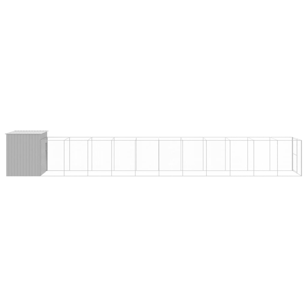 8720845917456_g_en_hd_2 vidaXL Dog House with Run Light Grey 214x1273x181 cm Galvanised Steel - Image 4