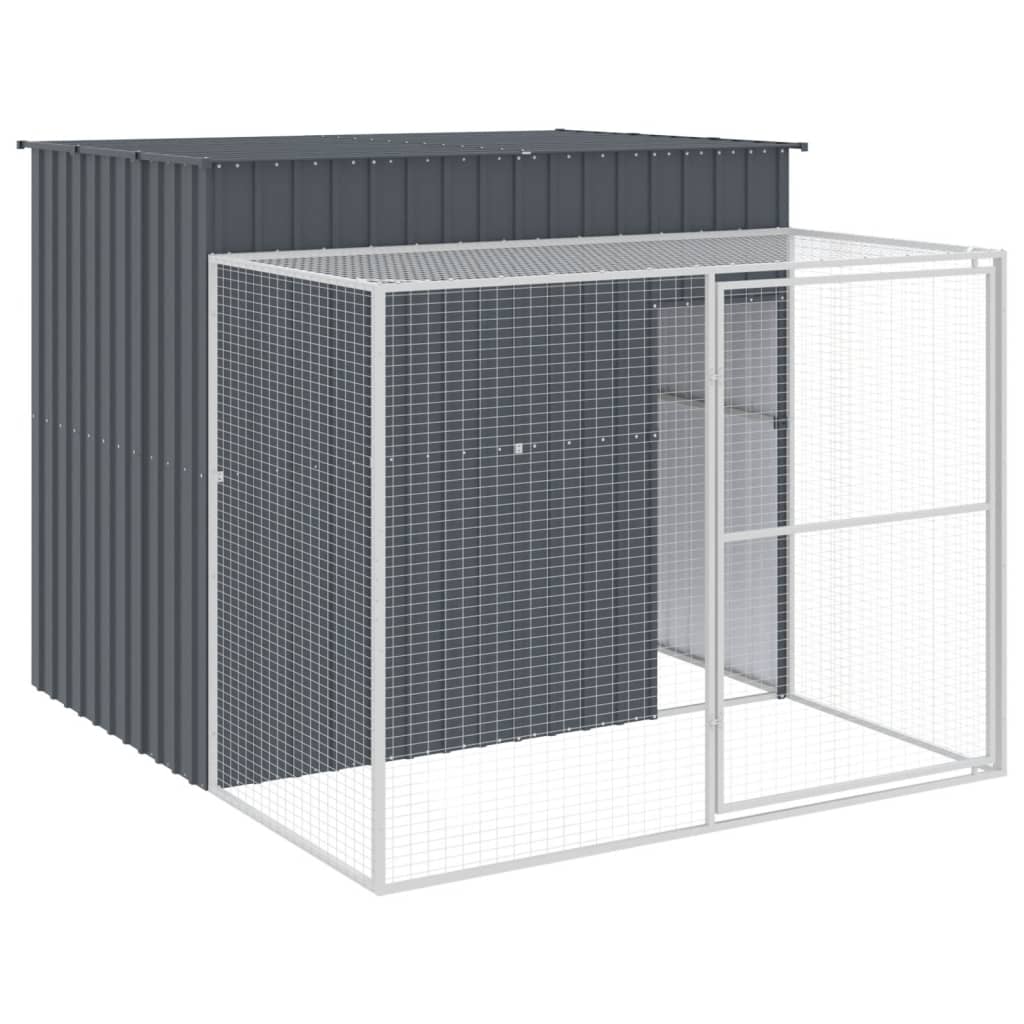8720845917463_a_en_hd_1 vidaXL Dog House with Run Anthracite 214x253x181 cm Galvanised Steel - Image 2