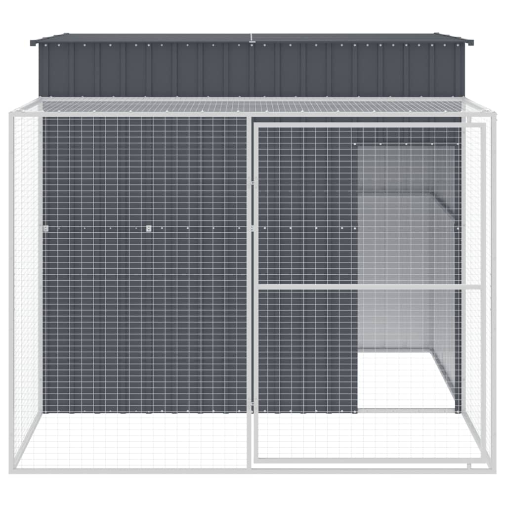 8720845917463_g_en_hd_1 vidaXL Dog House with Run Anthracite 214x253x181 cm Galvanised Steel - Image 3