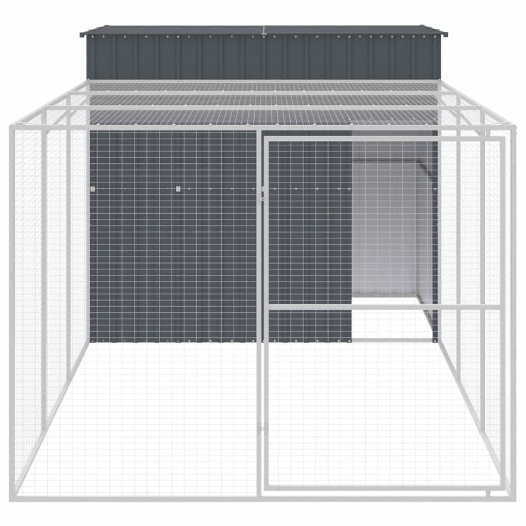 8720845917470_g_en_hd_1 vidaXL Dog House with Run Anthracite 214x457x181 cm Galvanised Steel - Image 3