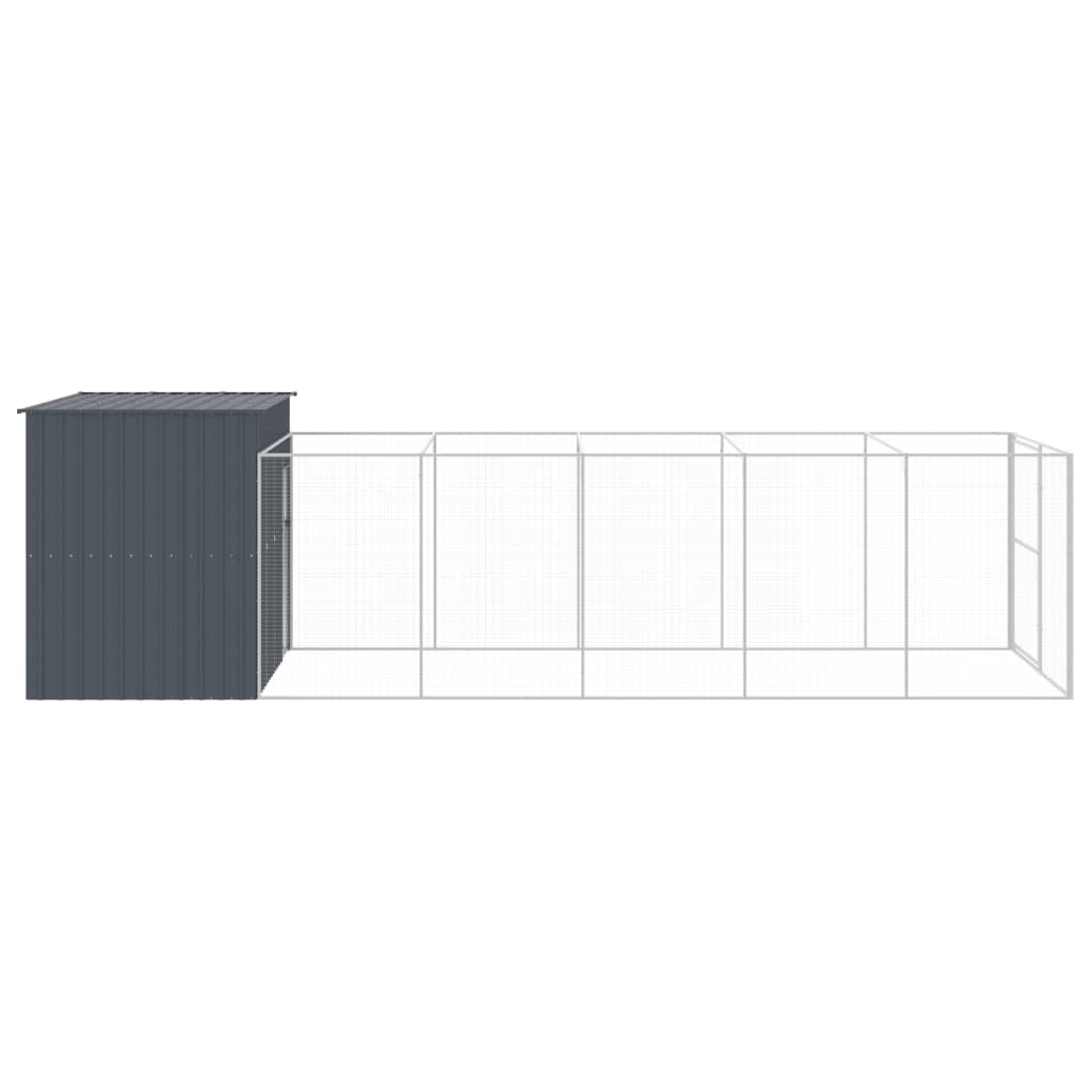 8720845917487_g_en_hd_2 vidaXL Dog House with Run Anthracite 214x661x181 cm Galvanised Steel - Image 4