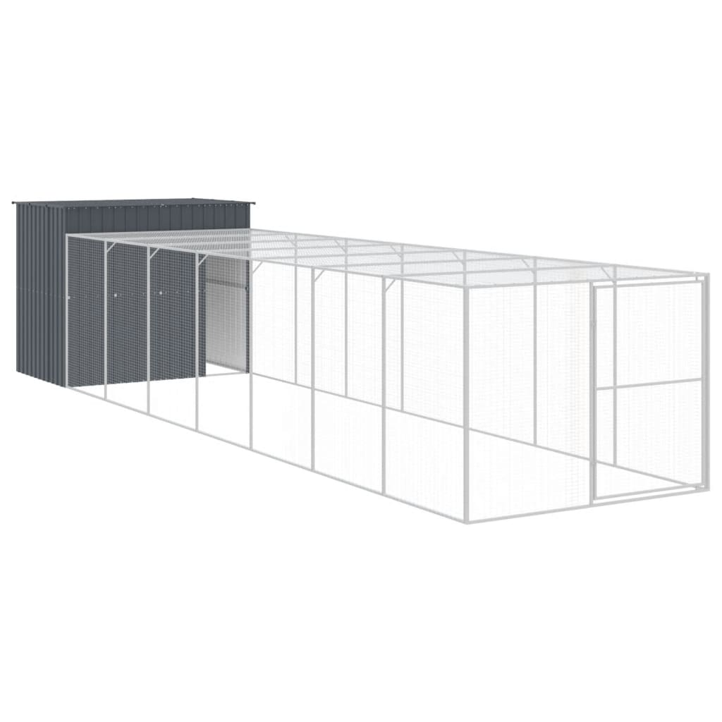 8720845917494_a_en_hd_1 vidaXL Dog House with Run Anthracite 214x865x181 cm Galvanised Steel - Image 2