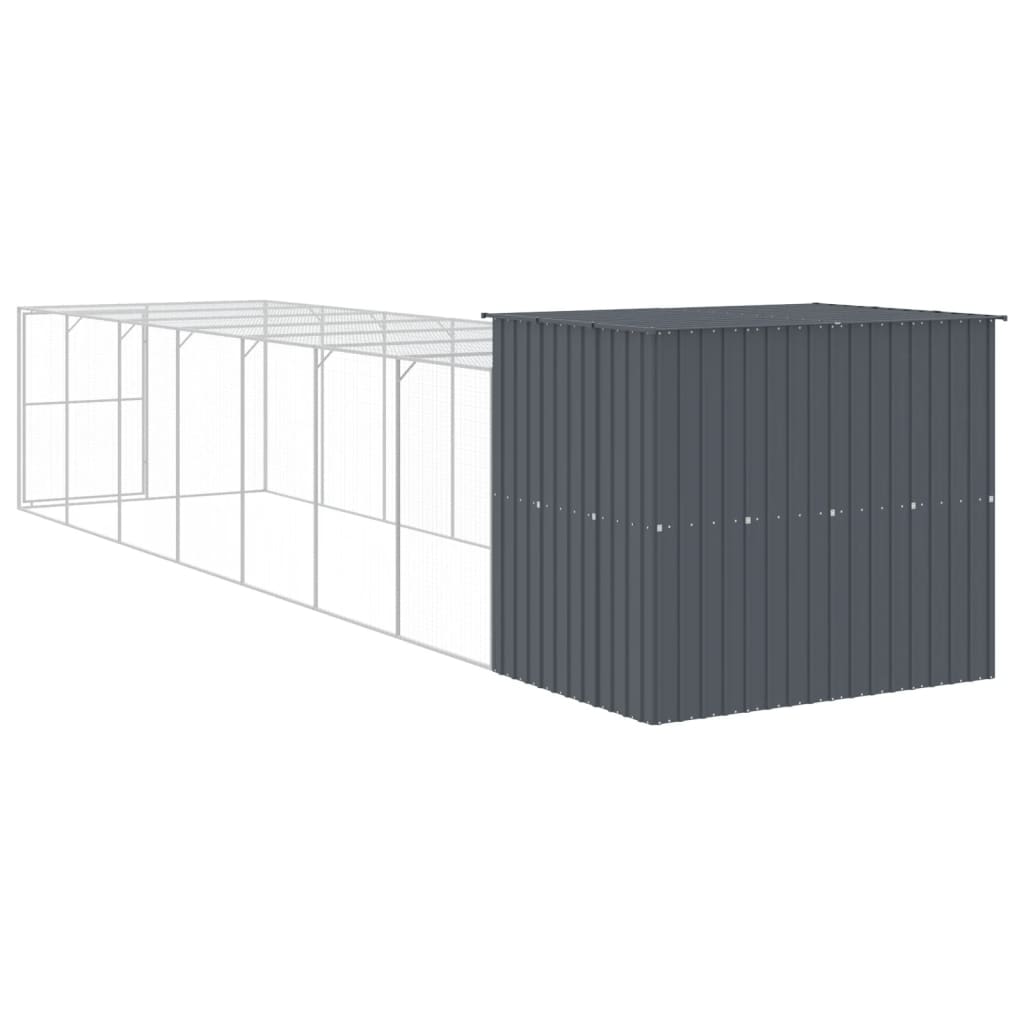 8720845917494_g_en_hd_3 vidaXL Dog House with Run Anthracite 214x865x181 cm Galvanised Steel - Image 5