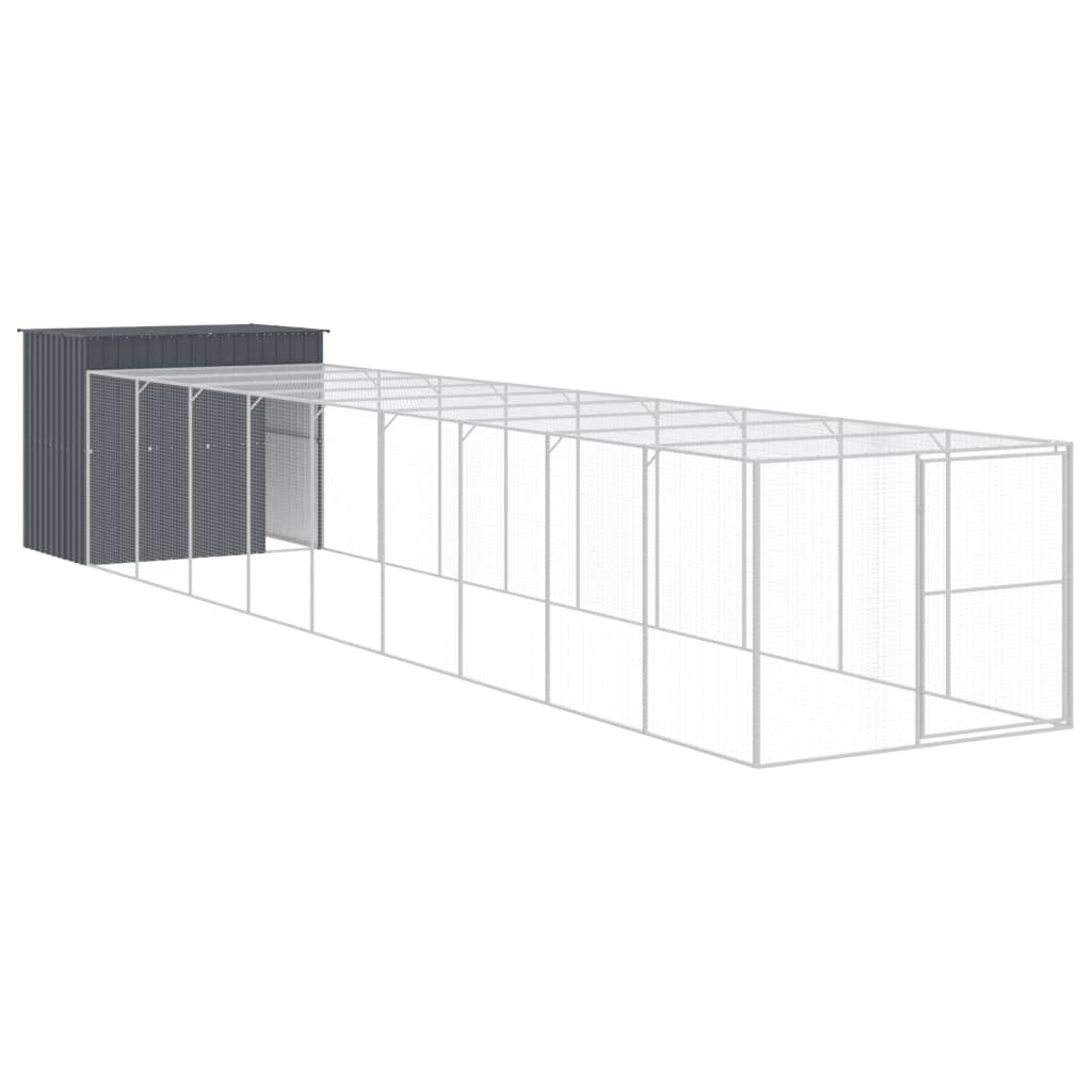 8720845917500_a_en_hd_1 vidaXL Dog House with Run Anthracite 214x1069x181 cm Galvanised Steel - Image 2