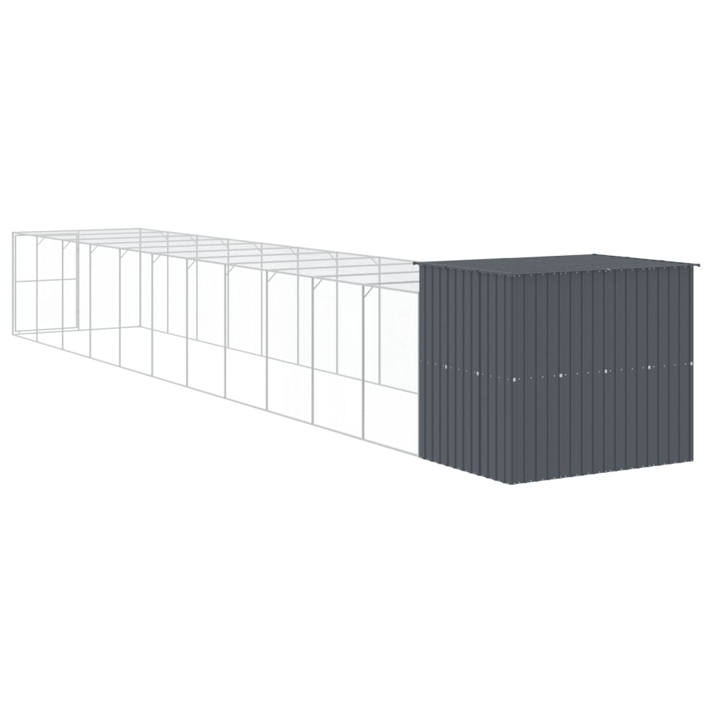 8720845917517_g_en_hd_3 vidaXL Dog House with Run Anthracite 214x1273x181 cm Galvanised Steel - Image 5