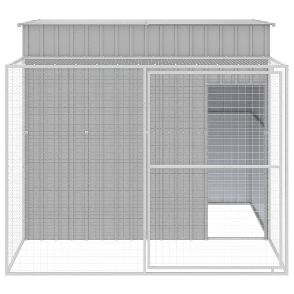 8720845917524_g_en_hd_1 vidaXL Dog House with Run Light Grey 214x253x181 cm Galvanised Steel - Image 3