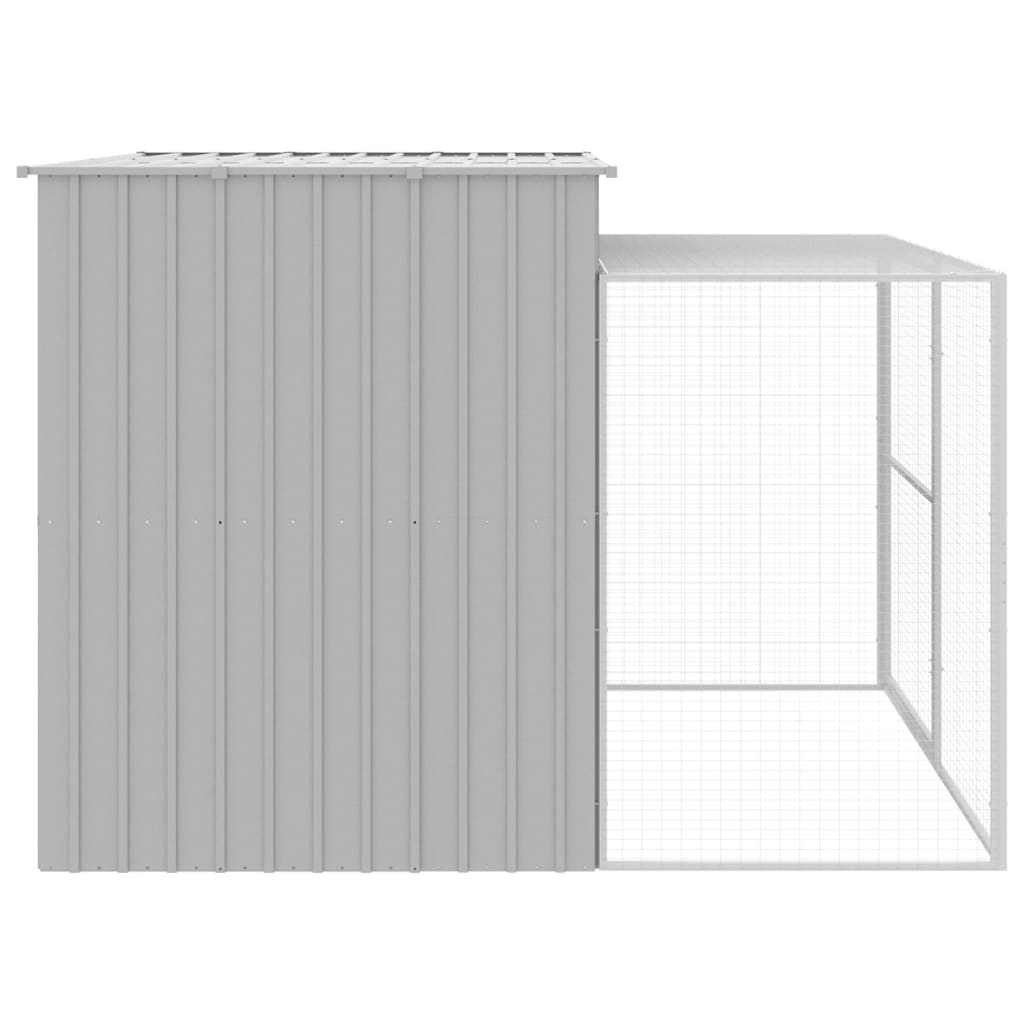 8720845917524_g_en_hd_2 vidaXL Dog House with Run Light Grey 214x253x181 cm Galvanised Steel - Image 4