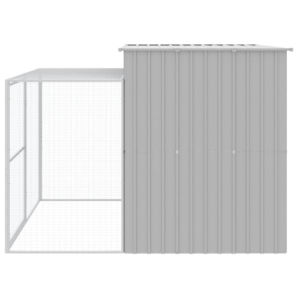 8720845917524_g_en_hd_3 vidaXL Dog House with Run Light Grey 214x253x181 cm Galvanised Steel - Image 5