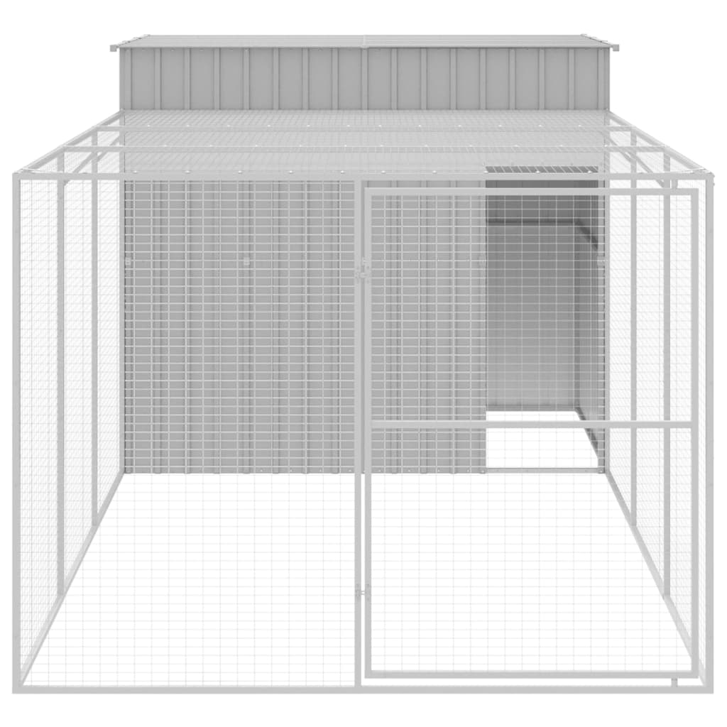 8720845917531_g_en_hd_1 vidaXL Dog House with Run Light Grey 214x457x181 cm Galvanised Steel - Image 3