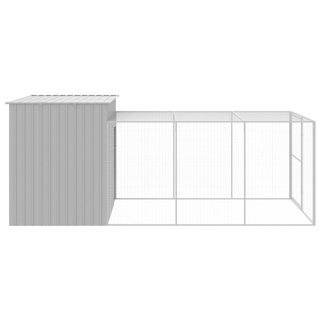 8720845917531_g_en_hd_2 vidaXL Dog House with Run Light Grey 214x457x181 cm Galvanised Steel - Image 4