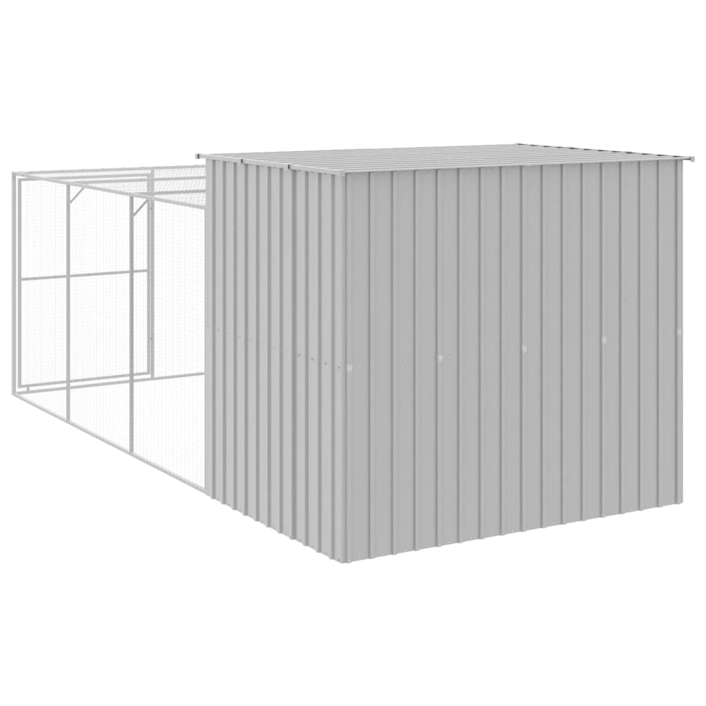 8720845917531_g_en_hd_3 vidaXL Dog House with Run Light Grey 214x457x181 cm Galvanised Steel - Image 5