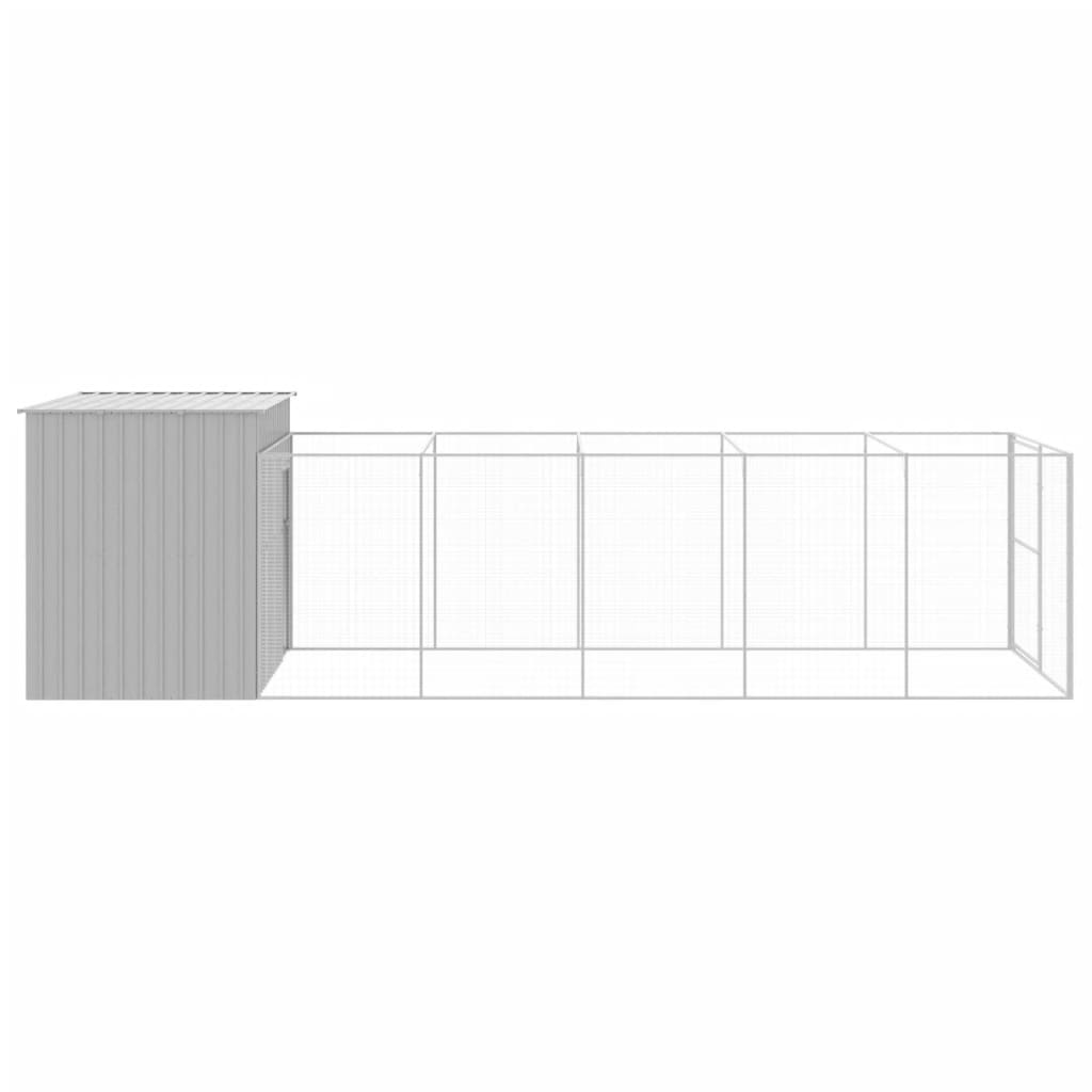 8720845917548_g_en_hd_2 vidaXL Dog House with Run Light Grey 214x661x181 cm Galvanised Steel - Image 4
