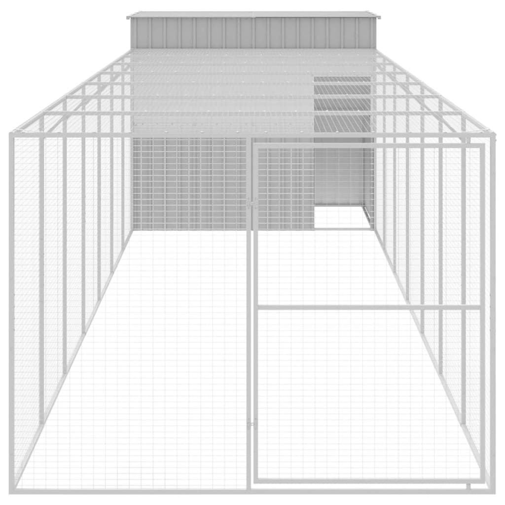 8720845917555_g_en_hd_1 vidaXL Dog House with Run Light Grey 214x865x181 cm Galvanised Steel - Image 3