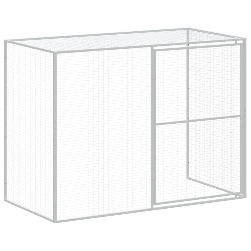 8720845917555_g_en_hd_6 vidaXL Dog House with Run Light Grey 214x865x181 cm Galvanised Steel - Image 8
