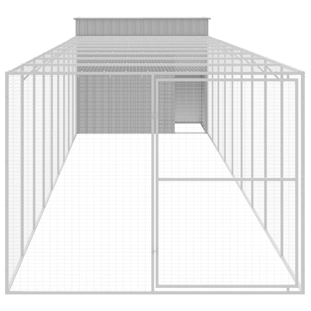 8720845917562_g_en_hd_1 vidaXL Dog House with Run Light Grey 214x1069x181 cm Galvanised Steel - Image 3