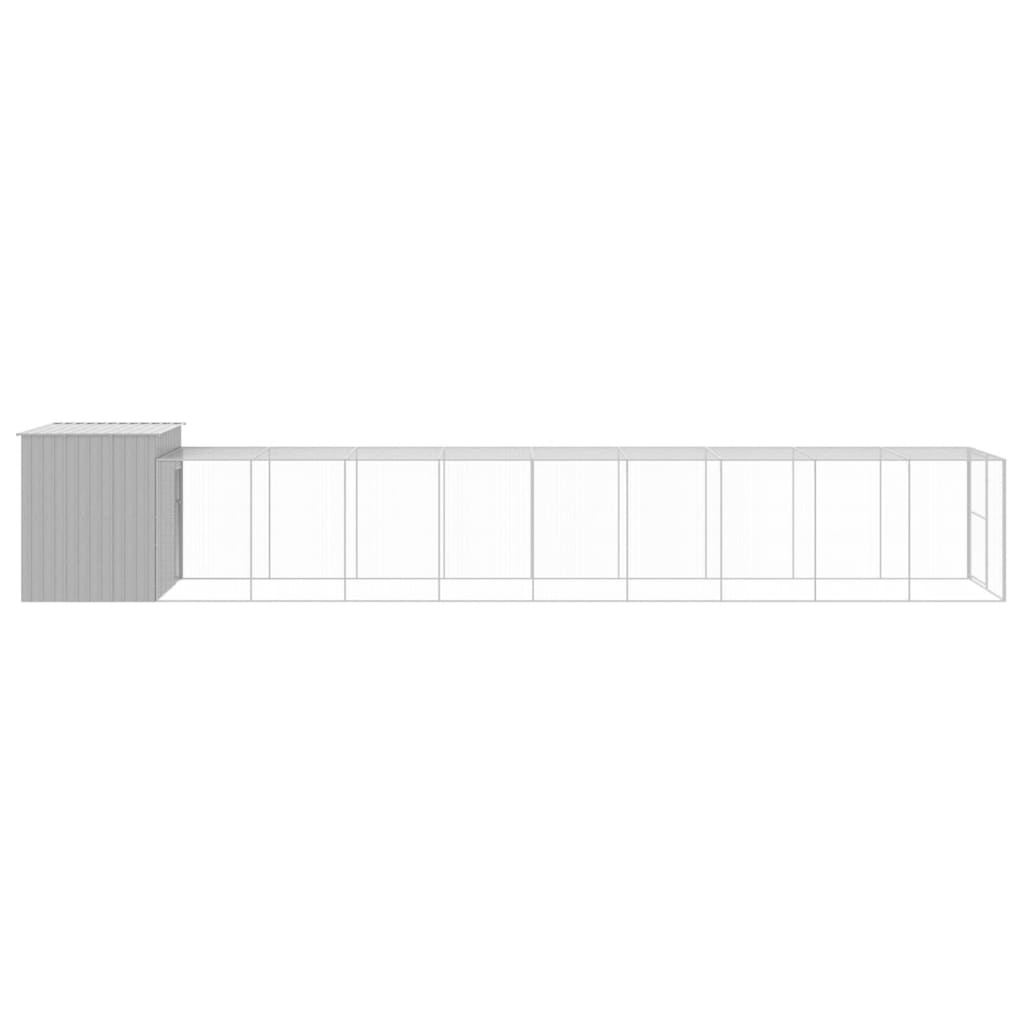 8720845917562_g_en_hd_2 vidaXL Dog House with Run Light Grey 214x1069x181 cm Galvanised Steel - Image 4