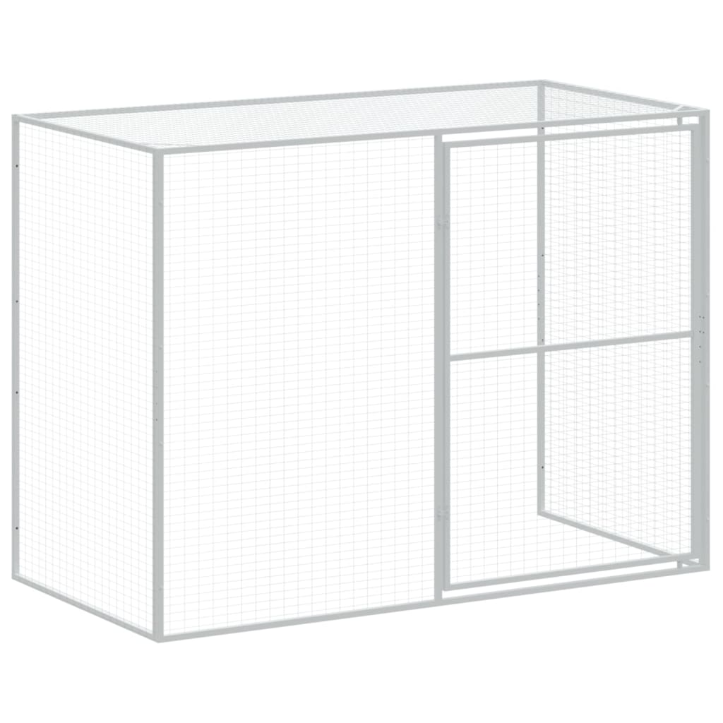 8720845917562_g_en_hd_6 vidaXL Dog House with Run Light Grey 214x1069x181 cm Galvanised Steel - Image 8