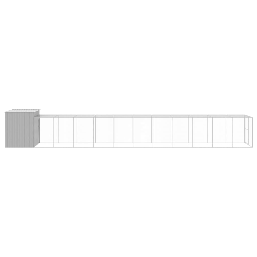 8720845917579_g_en_hd_2 vidaXL Dog House with Run Light Grey 214x1273x181 cm Galvanised Steel - Image 4