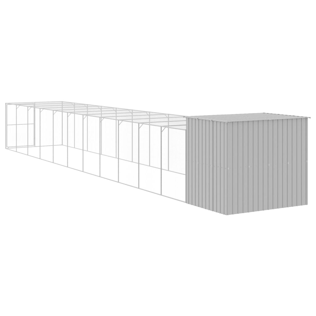 8720845917579_g_en_hd_3 vidaXL Dog House with Run Light Grey 214x1273x181 cm Galvanised Steel - Image 5