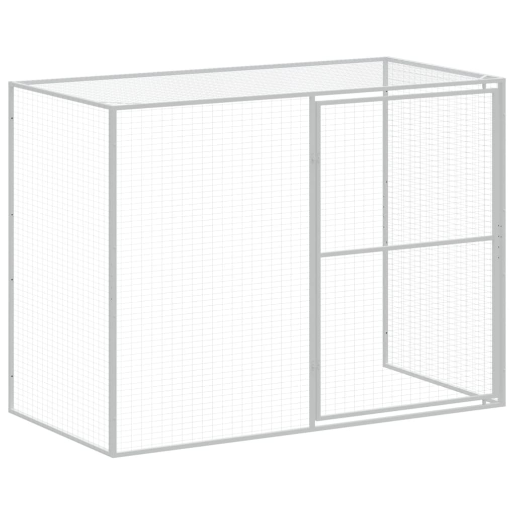 8720845917579_g_en_hd_6 vidaXL Dog House with Run Light Grey 214x1273x181 cm Galvanised Steel - Image 8