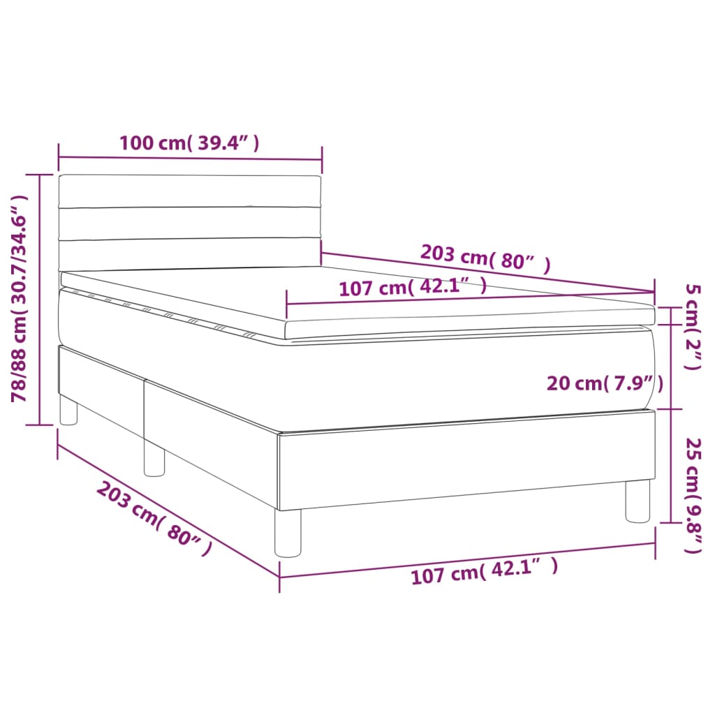 8720845923785_g_en_hd_5 vidaXL Box Spring Bed with Mattress Dark Grey 100x200 cm Fabric - Image 7