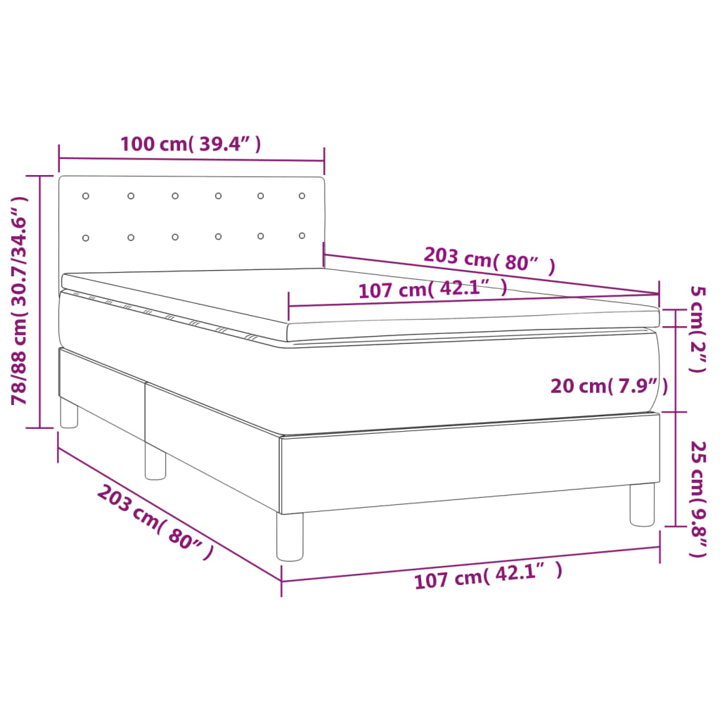 8720845923815_g_en_hd_5 vidaXL Box Spring Bed with Mattress Dark Grey 100x200 cm Fabric - Image 7