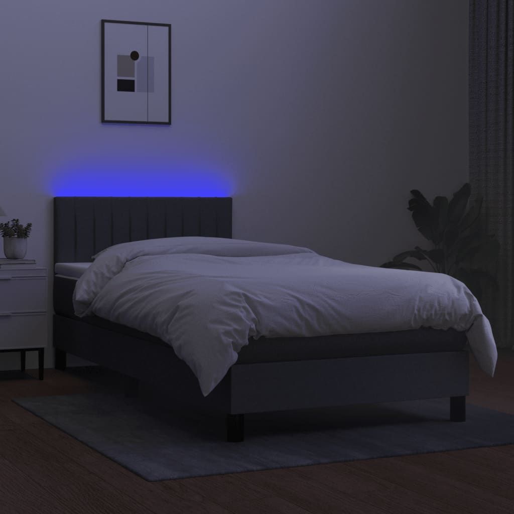 8720845923891_g_en_hd_1 vidaXL Box Spring Bed with Mattress&LED Dark Grey 100x200cm Fabric - Image 3