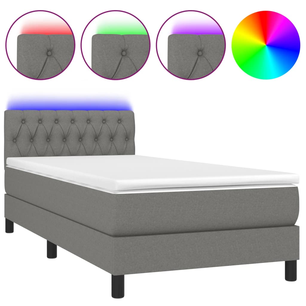8720845923907_a_en_hd_1 vidaXL Box Spring Bed with Mattress&LED Dark Grey 100x200cm Fabric - Image 2