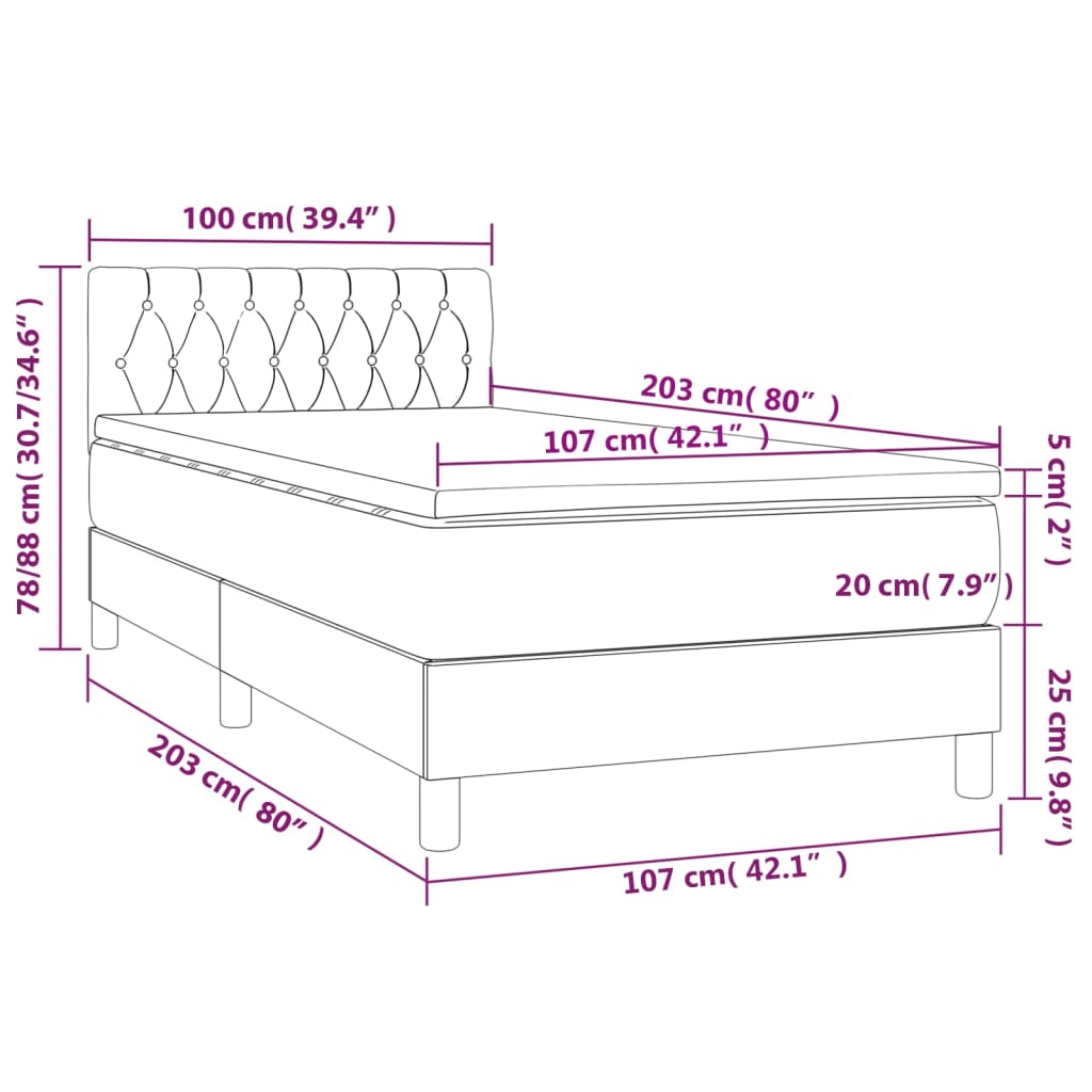 8720845923907_g_en_hd_6 vidaXL Box Spring Bed with Mattress&LED Dark Grey 100x200cm Fabric - Image 8