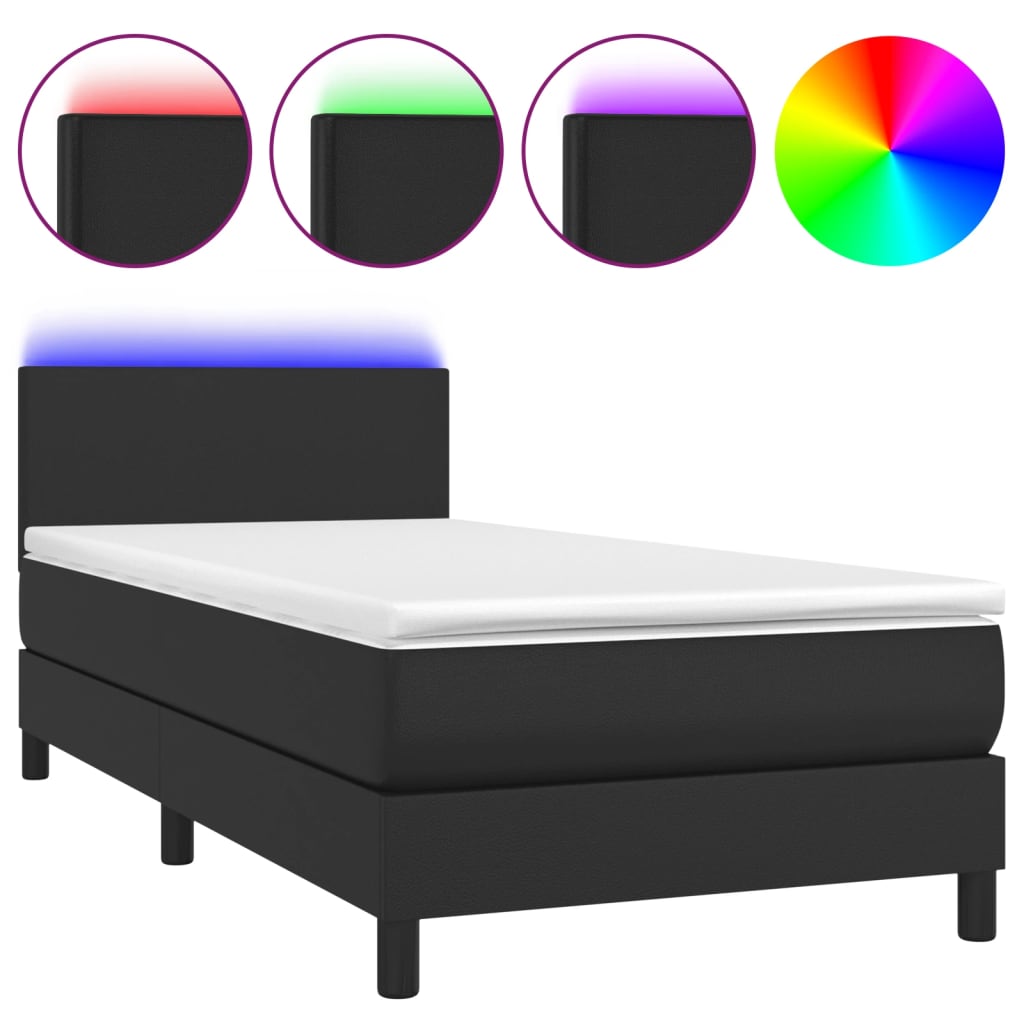 8720845923921_a_en_hd_1 vidaXL Box Spring Bed with Mattress&LED Black 100x200cm Faux Leather - Image 2