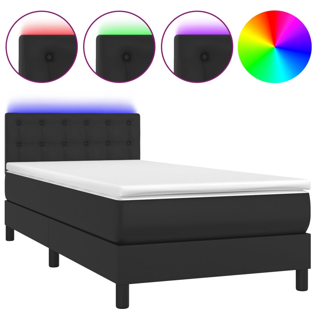 8720845923938_a_en_hd_1 vidaXL Box Spring Bed with Mattress&LED Black 100x200cm Faux Leather - Image 2