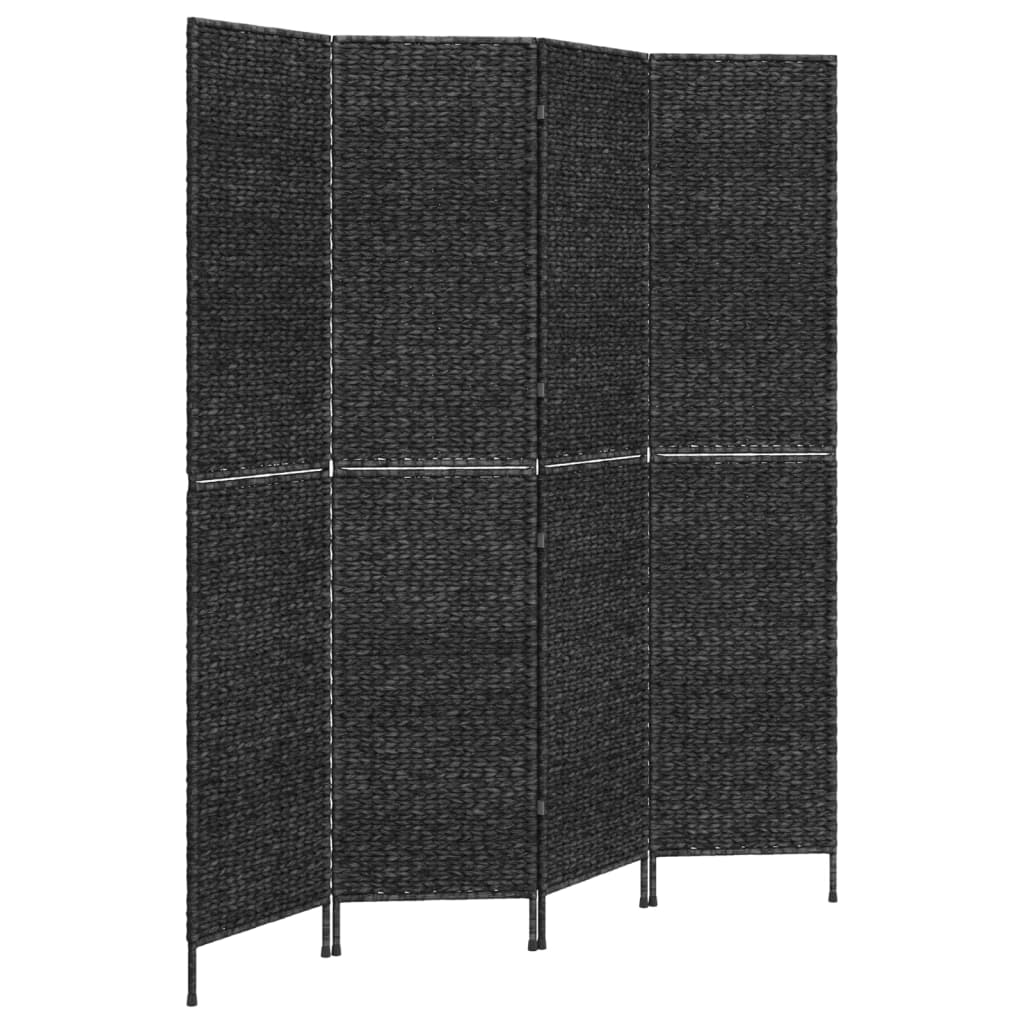 8720845925697_a_en_hd_1 vidaXL Room Divider 4-Panel Black 163x180 cm Water Hyacinth - Image 2