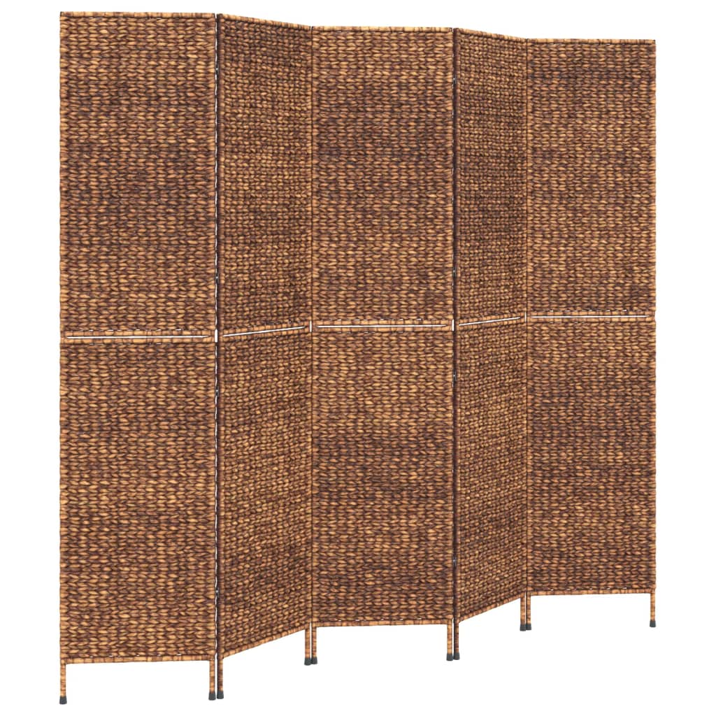8720845925710_a_en_hd_1 vidaXL Room Divider 5-Panel Brown 205x180 cm Water Hyacinth - Image 2