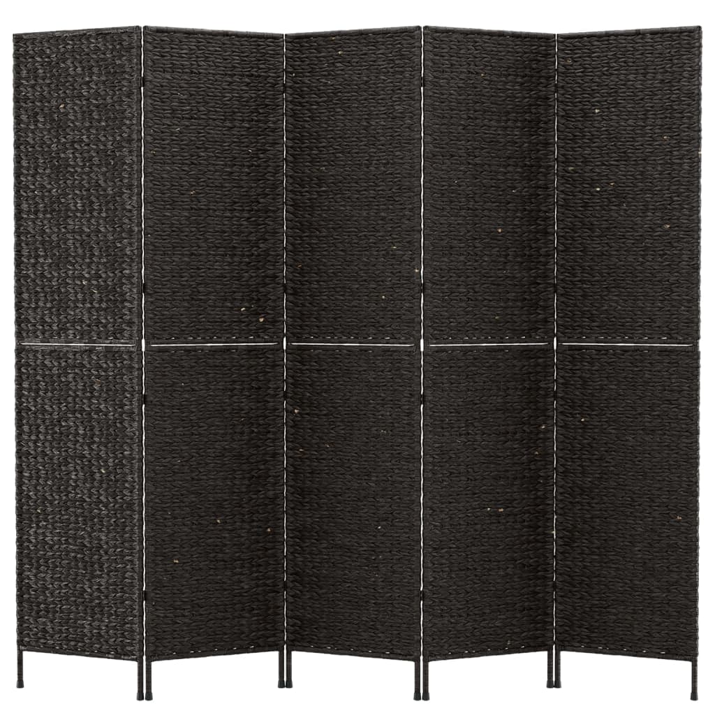 8720845925727_g_en_hd_1 vidaXL Room Divider 5-Panel Black 205x180 cm Water Hyacinth - Image 3