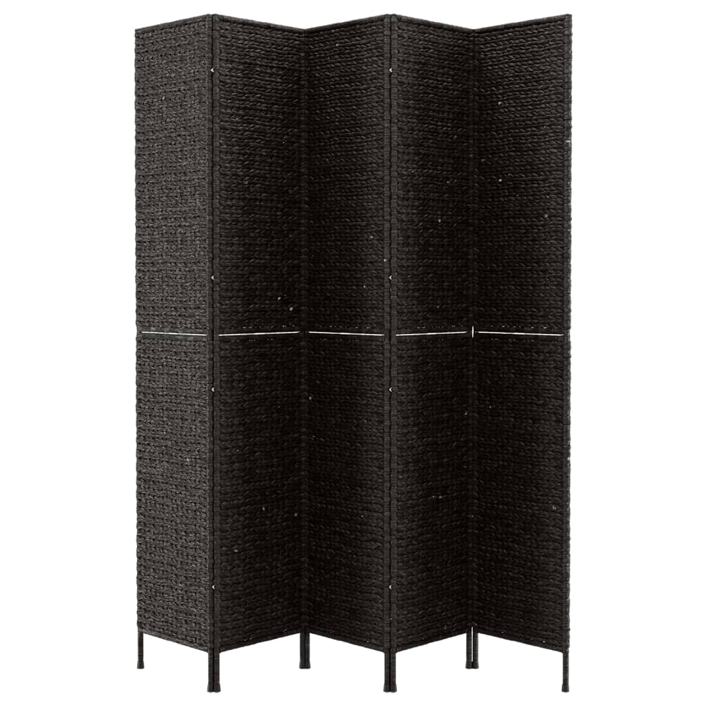 8720845925727_g_en_hd_2 vidaXL Room Divider 5-Panel Black 205x180 cm Water Hyacinth - Image 4