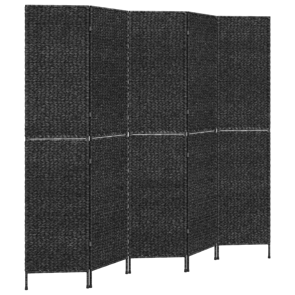 8720845925727_g_en_hd_4 vidaXL Room Divider 5-Panel Black 205x180 cm Water Hyacinth - Image 6