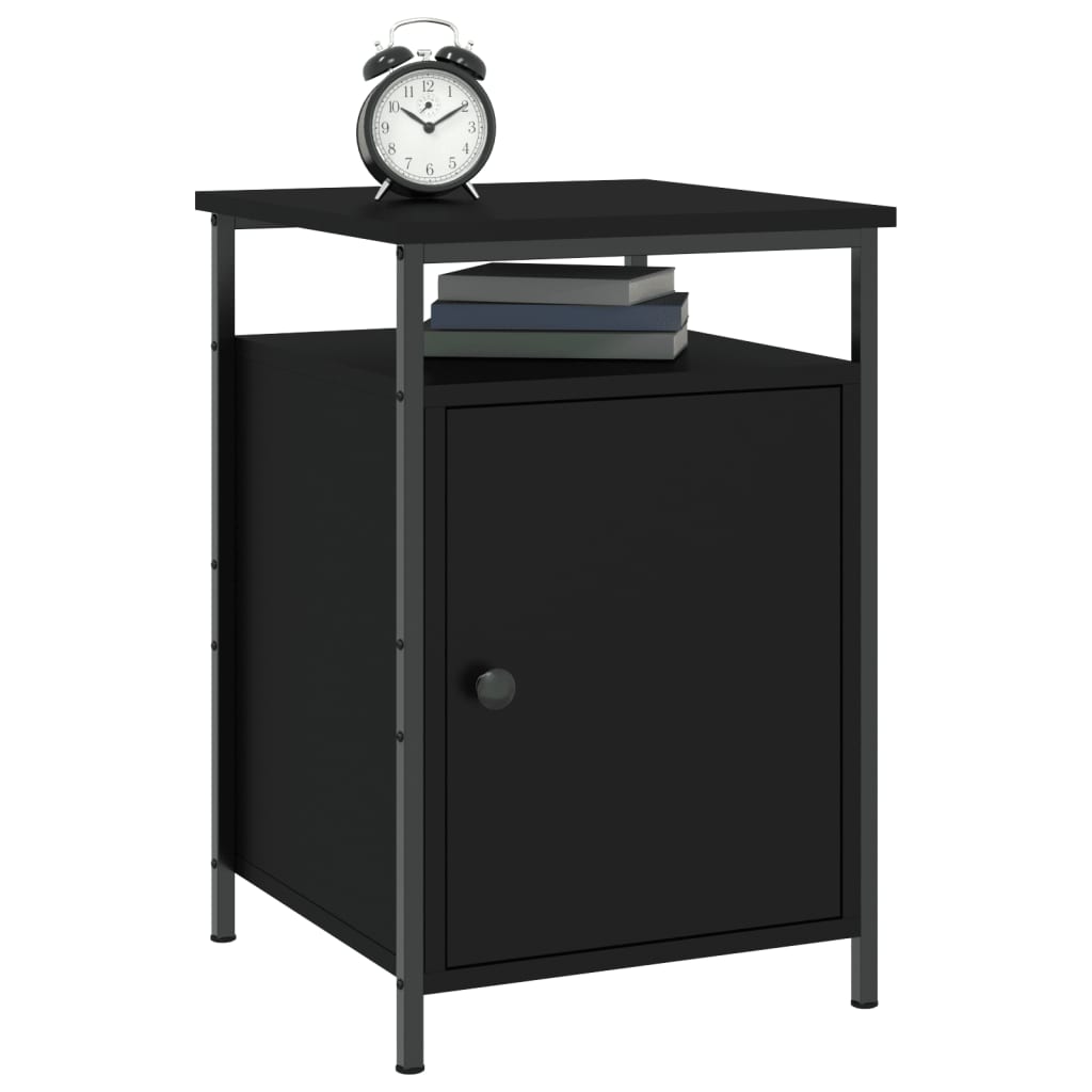 8720845938222_g_en_hd_1 vidaXL Bedside Cabinet Black 40x42x60 cm Engineered Wood - Image 4