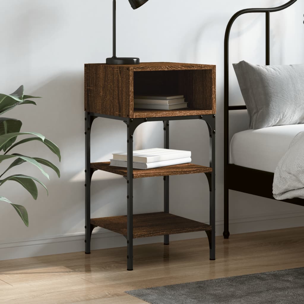 8720845938505_m_en_hd_1 vidaXL Bedside Table Brown Oak 35x34.5x70 cm Engineered Wood - Image 1