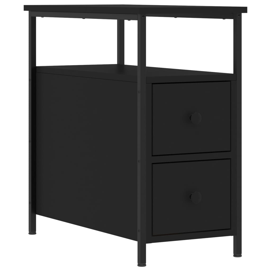 8720845940225_a_en_hd_1 vidaXL Bedside Cabinet Black 30x60x60 cm Engineered Wood - Image 2