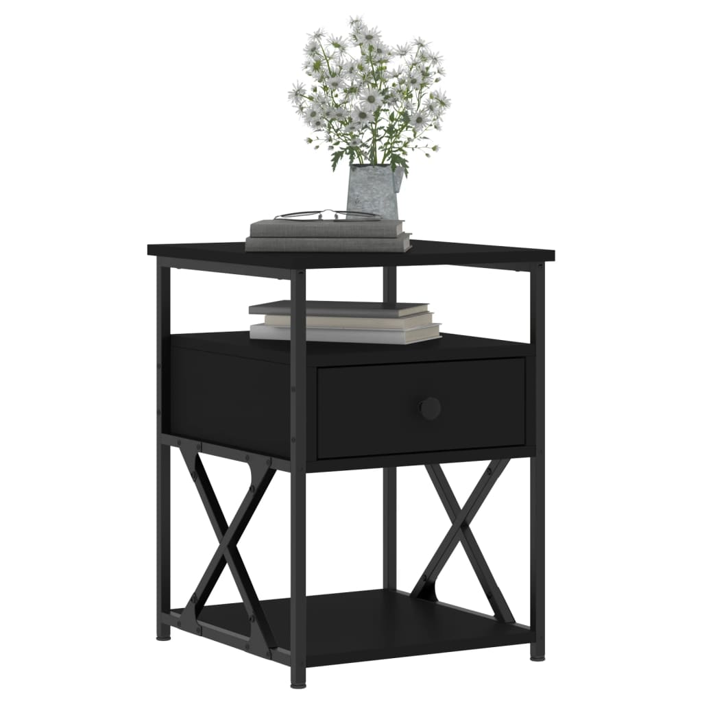 8720845940324_g_en_hd_1 vidaXL Bedside Cabinet Black 40x42x55 cm Engineered Wood - Image 4