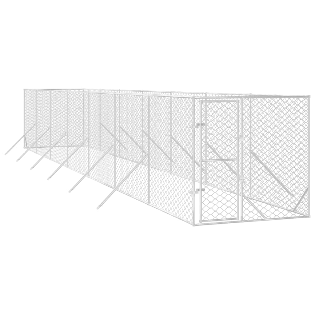8720845942335_g_en_hd_1 vidaXL Outdoor Dog Kennel Silver 2x14x2 m Galvanised Steel - Image 3